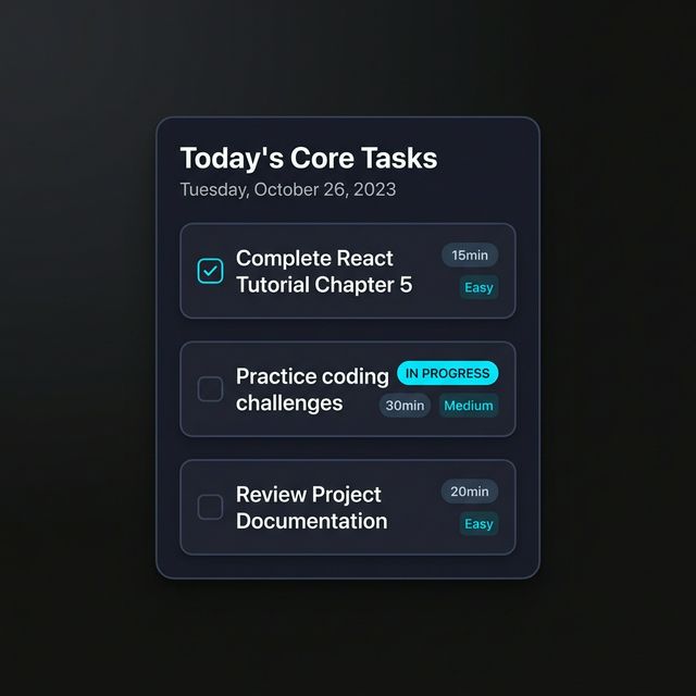 Roadmap → Daily Plan
